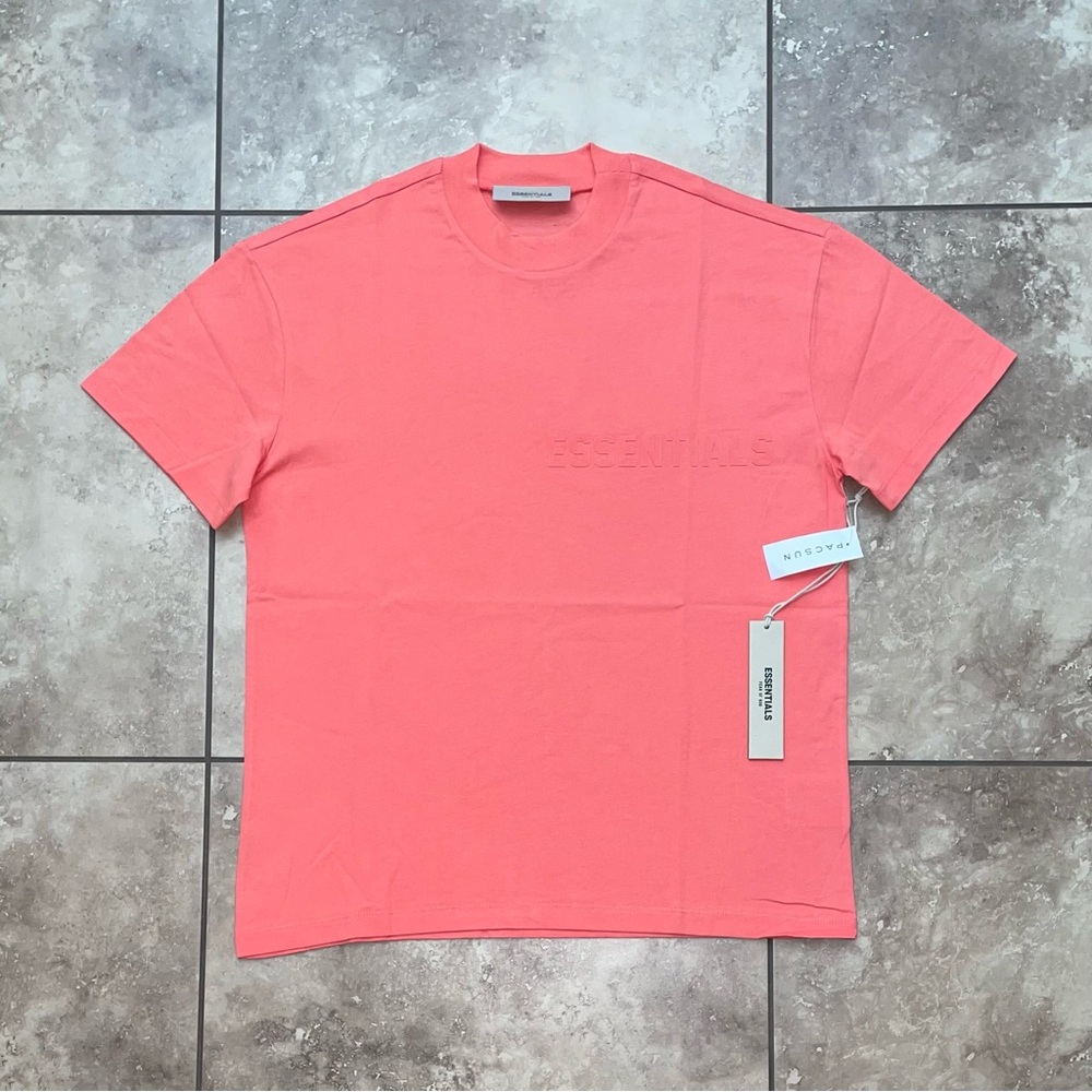 2022 Fear of God Essentials Short-Sleeve Tee ‘Coral’ Size XS